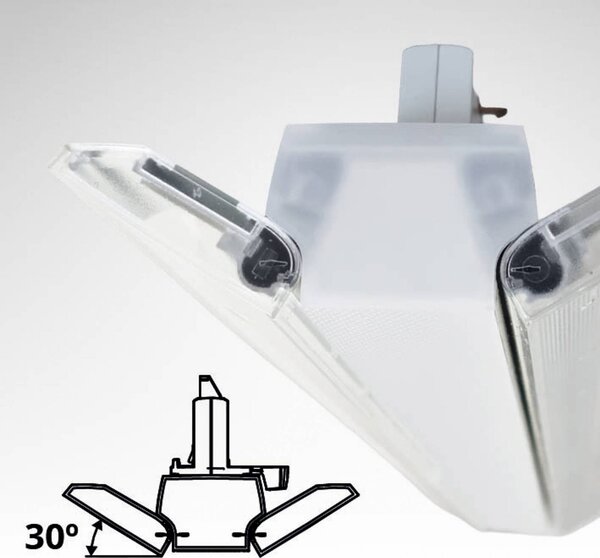 MEGAMAN LED trojfázová lištová lampa Xavier 4000 K, biela, 60 cm, Biela / opálová, Pracovňa / Kancelária, Plast, Koľajnicový systém
