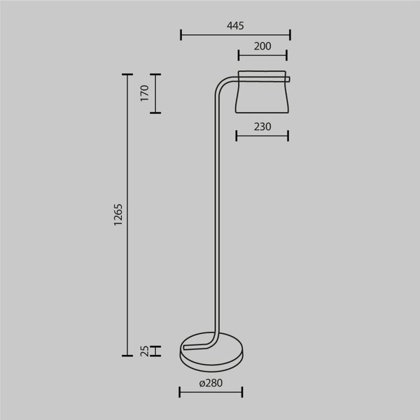 Maytoni sklenená stojaca lampa Cabaret, mosadz, výška 126,5 cm, Mosadz / zlato, Obývacia izba / jedáleň, kov, Stojaca lampa