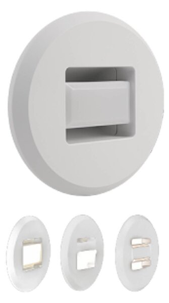 MEGAMAN zapustene LED svietidlo Tina, biele, Ø 9 cm, otočné, Biela / opálová, Obývacia izba / jedáleň, Plast, Moderný, Zapustené okrúhle