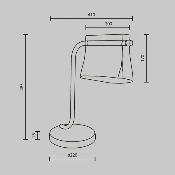 Maytoni Stolová LED lampa Cabaret, mosadz/číra, výška 48,5 cm, Mosadz / zlato, Obývacia izba / jedáleň, kov, Stojacie svietidlo