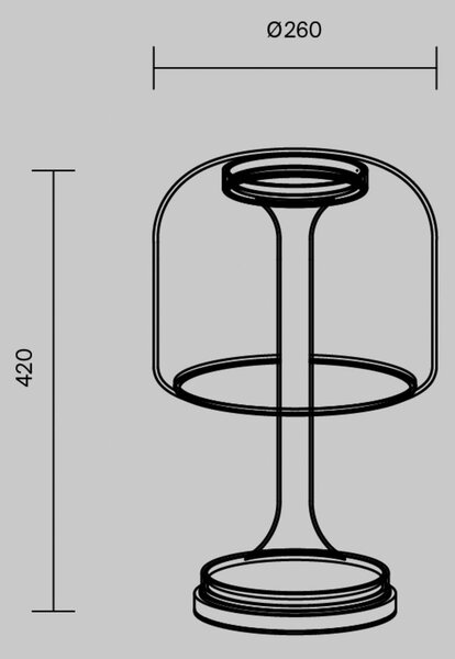 Maytoni Stolová LED lampa Spirito, zlatá, sklo, výška 42 cm, Mosadz / zlato, Obývacia izba / jedáleň, Sklo