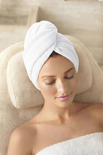 Turban na vlasy SPA biely