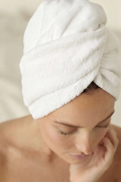 Turban na vlasy SPA biely