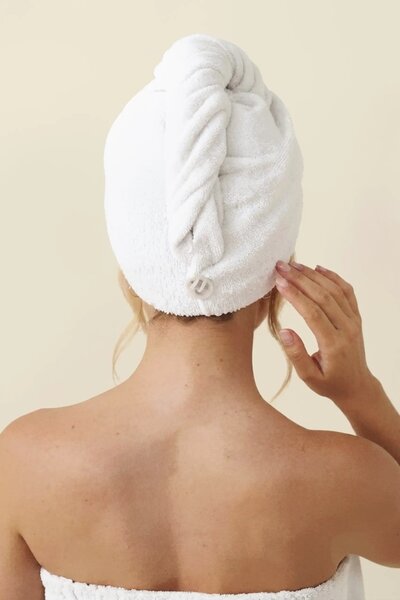 Turban na vlasy SPA biely