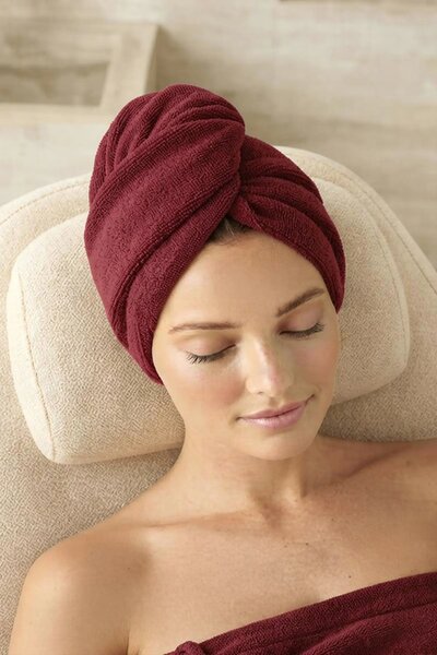 Turban na vlasy SPA bordový
