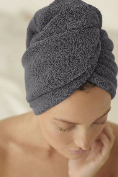 Turban na vlasy SPA sivý