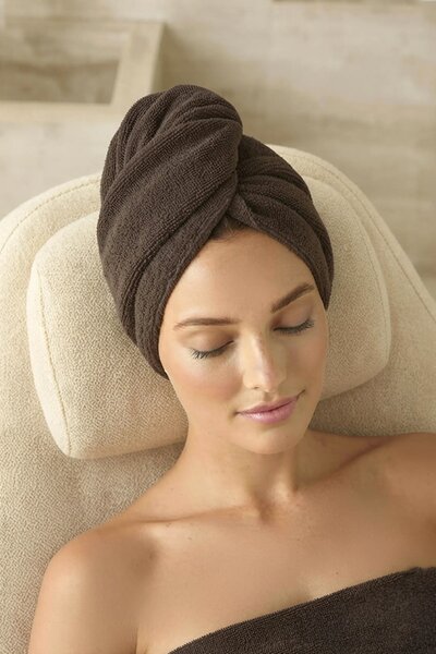 Turban na vlasy SPA hnedý II