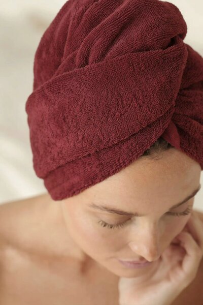 Turban na vlasy SPA bordový