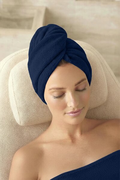Turban na vlasy SPA tmavomodrý