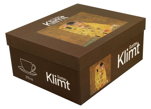 Porcelánová šálka s podšálkou Klimt The Kiss 250 ml sada 2ks