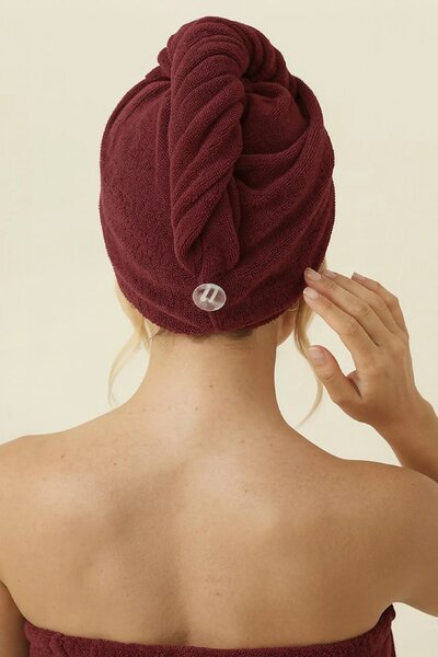 Turban na vlasy SPA bordový