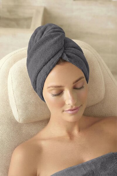 Turban na vlasy SPA sivý