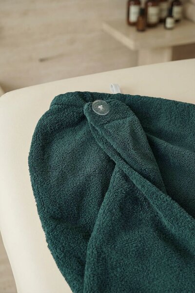 Turban na vlasy SPA fľašovo zelený