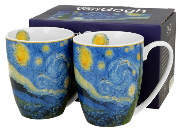 Porcelánový hrnček Van Gogh Starry Night 350 ml sada 2ks