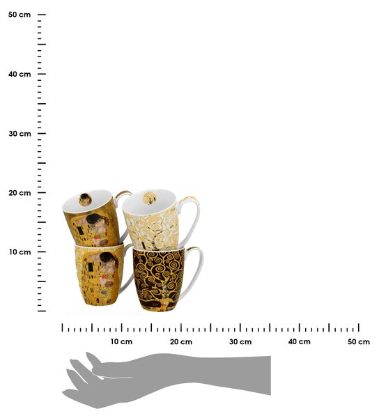 Porcelánový hrnček Klimt 350 ml sada 4ks