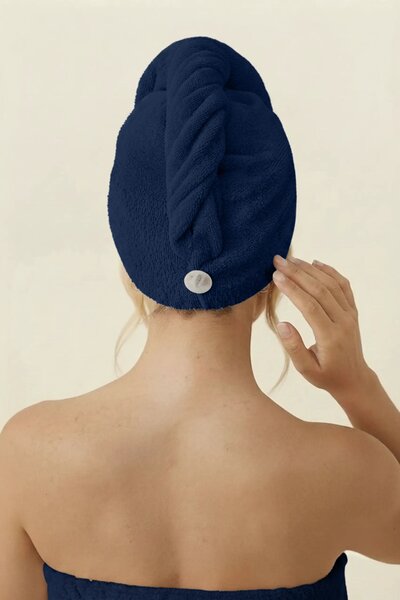Turban na vlasy SPA tmavomodrý