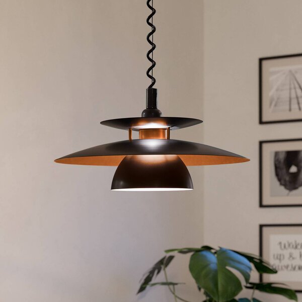 EGLO Brenda – výškovo nastaviteľná závesná lampa, Čierna, Obývacia izba / jedáleň, kov, Moderný, Závesné svietidlo