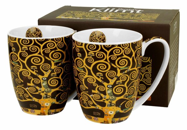Porcelánový hrnček Klimt Tree Of Life 350 ml sada 2ks