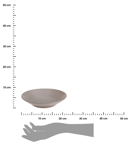 Kameninový hlboký tanier Clay, (fi) 21 cm, béžový