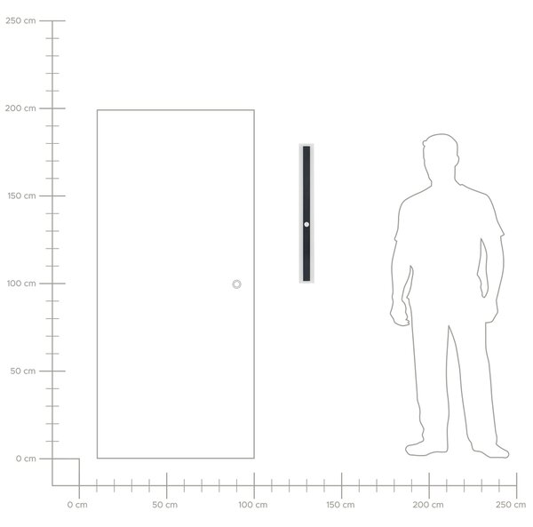Vonkajšie nástenné LED svietidlo čierne 80 cm oceľ akryl so senzorom pohybu moderný dizajn exteriér