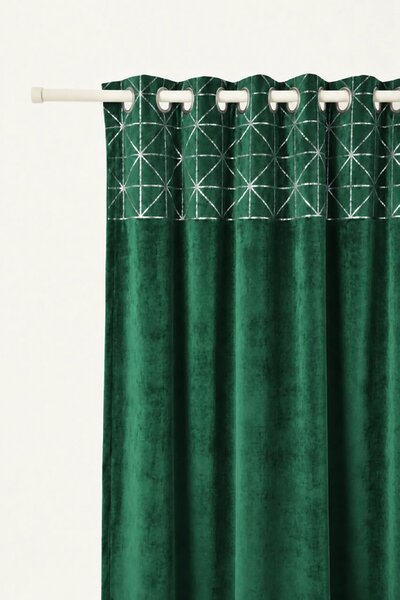 Velúrový záves GLOSSY fľašovo zelený 140x250 cm