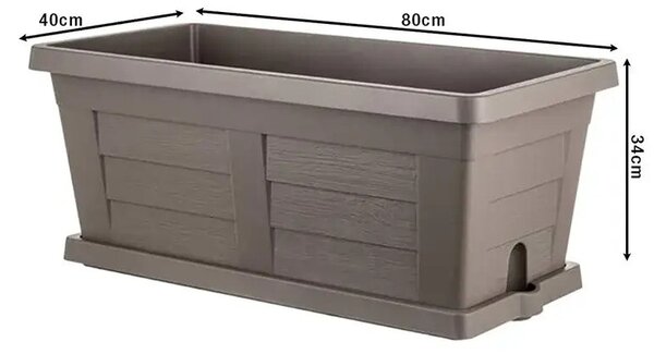Bama Záhradný veľkoobjemový truhlík Legno cappuccino, 80 x 40 x 35 cm, 80 cm
