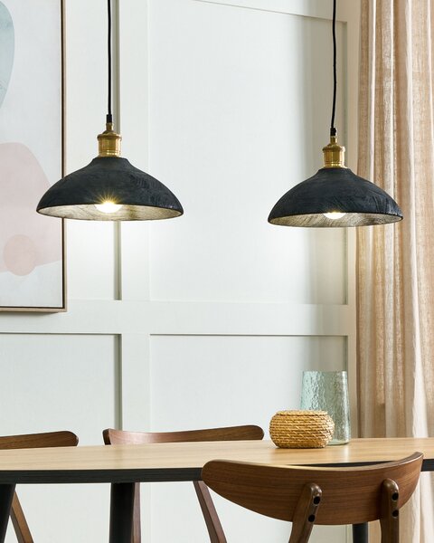 Závesná lampa čierna mosadzná prírodné drevené tienidlo boho štýl ručne vyrobené bytové doplnky