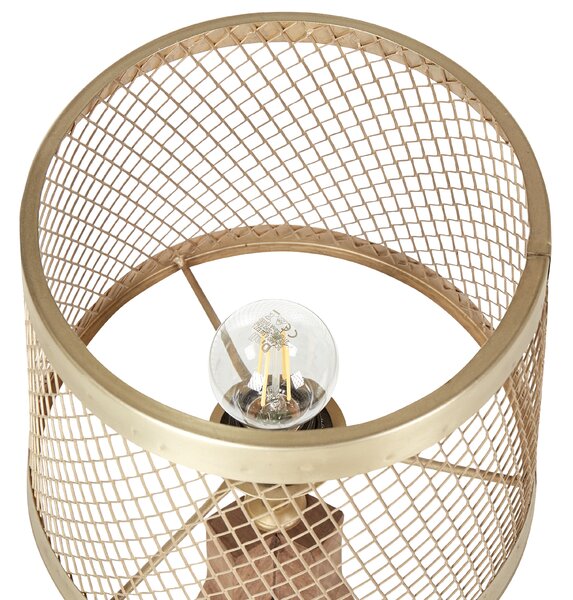 Stolná lampa tmavé mangové drevo s mosadzným železným tienidlom klasický dizajn moderné dekorácie osvetlenie