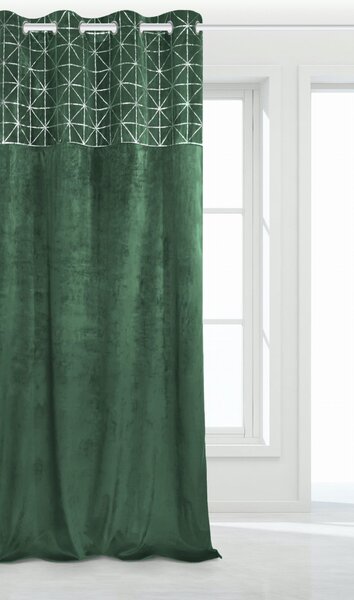 Velúrový záves GLOSSY fľašovo zelený 140x250 cm