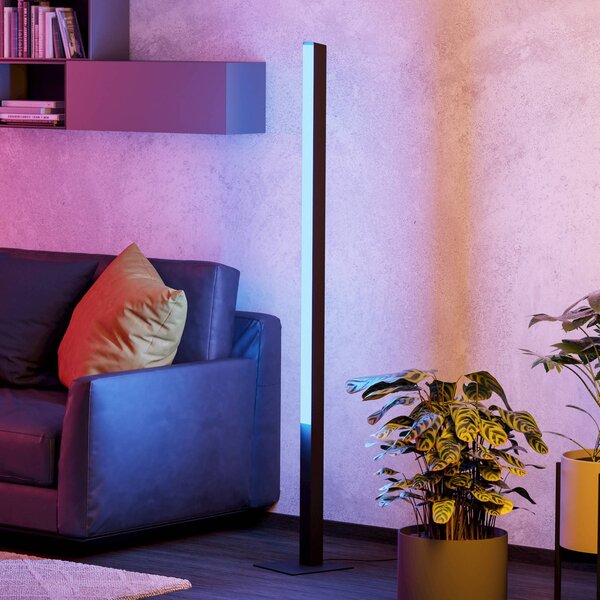 EGLO connect Simolaris-Z stojaca LED lampa, Čierna, Obývacia izba / jedáleň, kov, Moderný