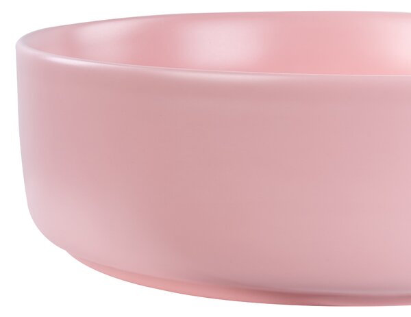 Kúpeľňové umývadlo na dosku ružové keramické okrúhle ⌀ 37 cm moderná kúpeľňa