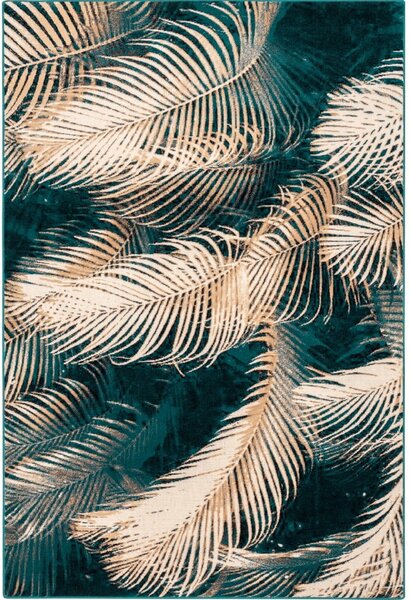 Vlnený koberec v petrolejovomodrej farbe 133x180 cm Areca - Agnella
