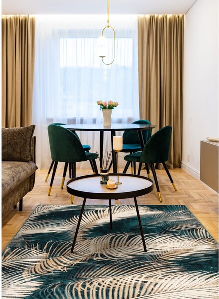 Vlnený koberec v petrolejovomodrej farbe 133x180 cm Areca - Agnella