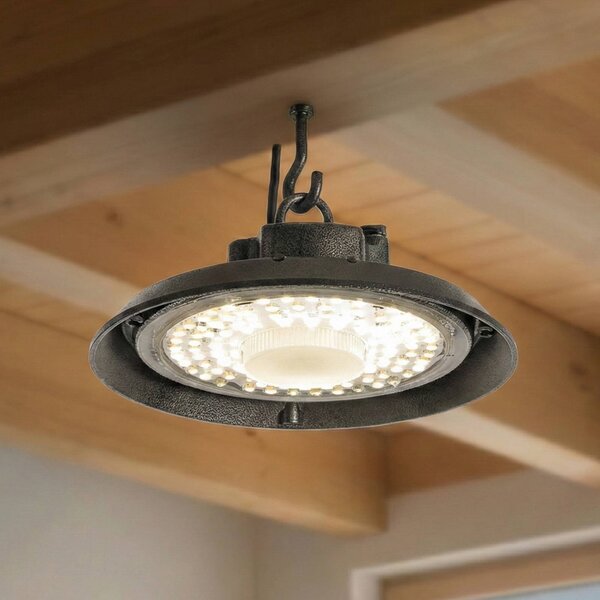 PRIOS LED halový reflektor Maikel, čierny, IP65, Highbay, Čierna, kov, Závesné svietidlo
