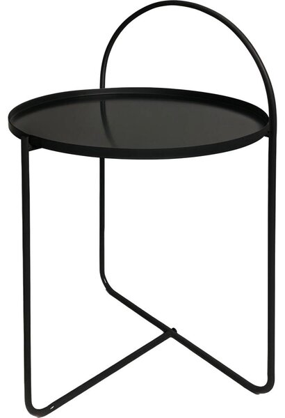 Kovový odkladací stolík 65 cm, čierny