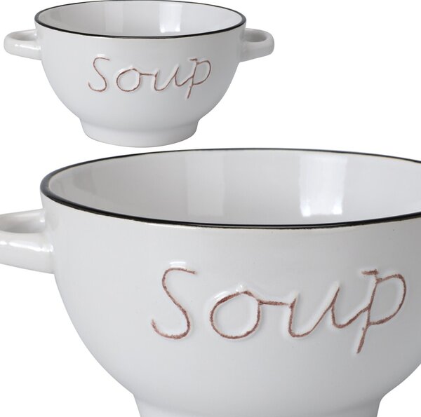 Kameninová miska na polievku Soup 650 ml biela
