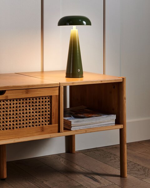 Stolná lampa zelená železo bezdrôtová so stmievačom osvetlenie moderný štýl interiér