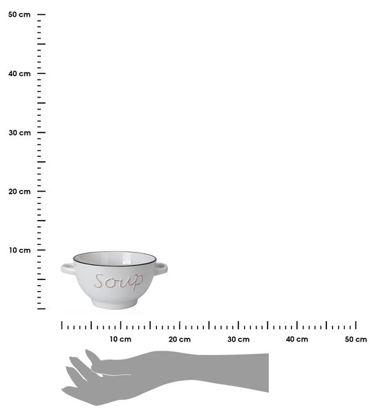 Kameninová miska na polievku Soup 650 ml biela