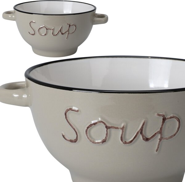 Kameninová miska na polievku Soup 650 ml béžová