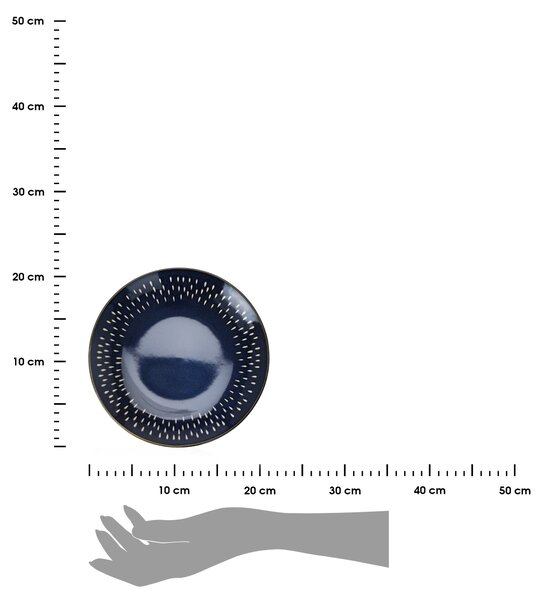 Kameninový tanier Drops, (fi) 21 cm, tmavomodrý