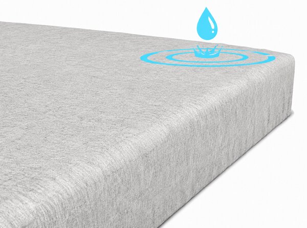 Didatex Jersey nepremokavá Svetlosivá napínacia plachta Rozmer: 90x200 cm