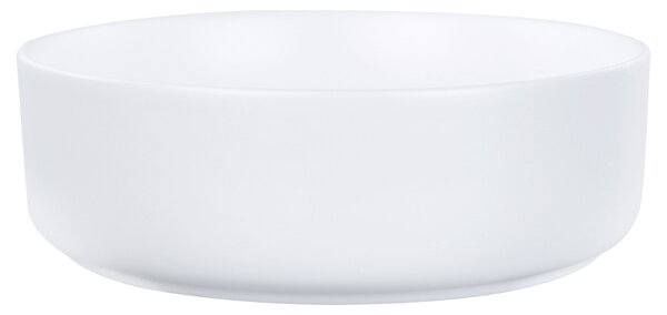 Kúpeľňové umývadlo na dosku biele keramické okrúhle ⌀ 36 cm moderná kúpeľňa