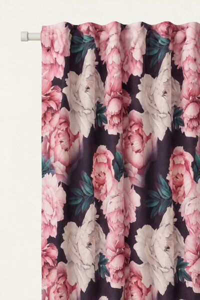 Záves s riasiacou páskou PEONY VELVET DARK 140x270 cm
