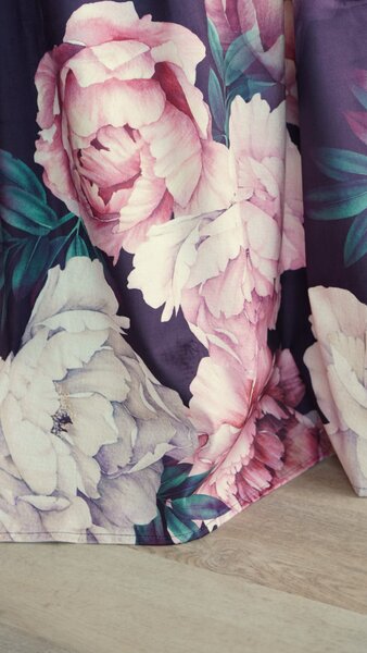 Záves s riasiacou páskou PEONY VELVET DARK 140x270 cm