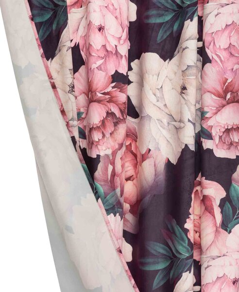Záves s riasiacou páskou PEONY VELVET DARK 140x270 cm