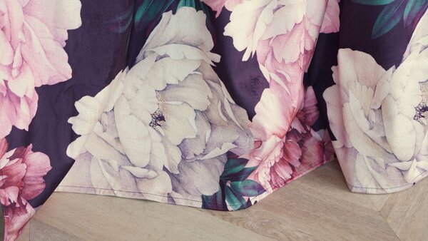 Záves s riasiacou páskou PEONY VELVET DARK 140x270 cm