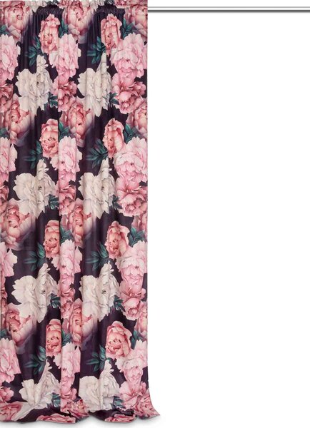 Záves s riasiacou páskou PEONY VELVET DARK 140x270 cm