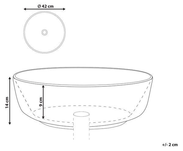 Kúpeľňové umývadlo na dosku biele keramické mramorový efekt okrúhle 42 cm glamour štýl