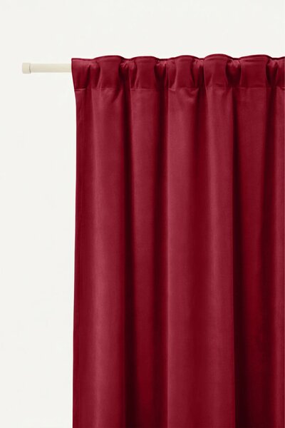 Velúrový záves SOFT VELVET červený na riasiacu pásku Rozmer: 140x300 cm