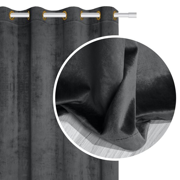 Velúrový záves SOFT VELVET grafitový 140x250 cm